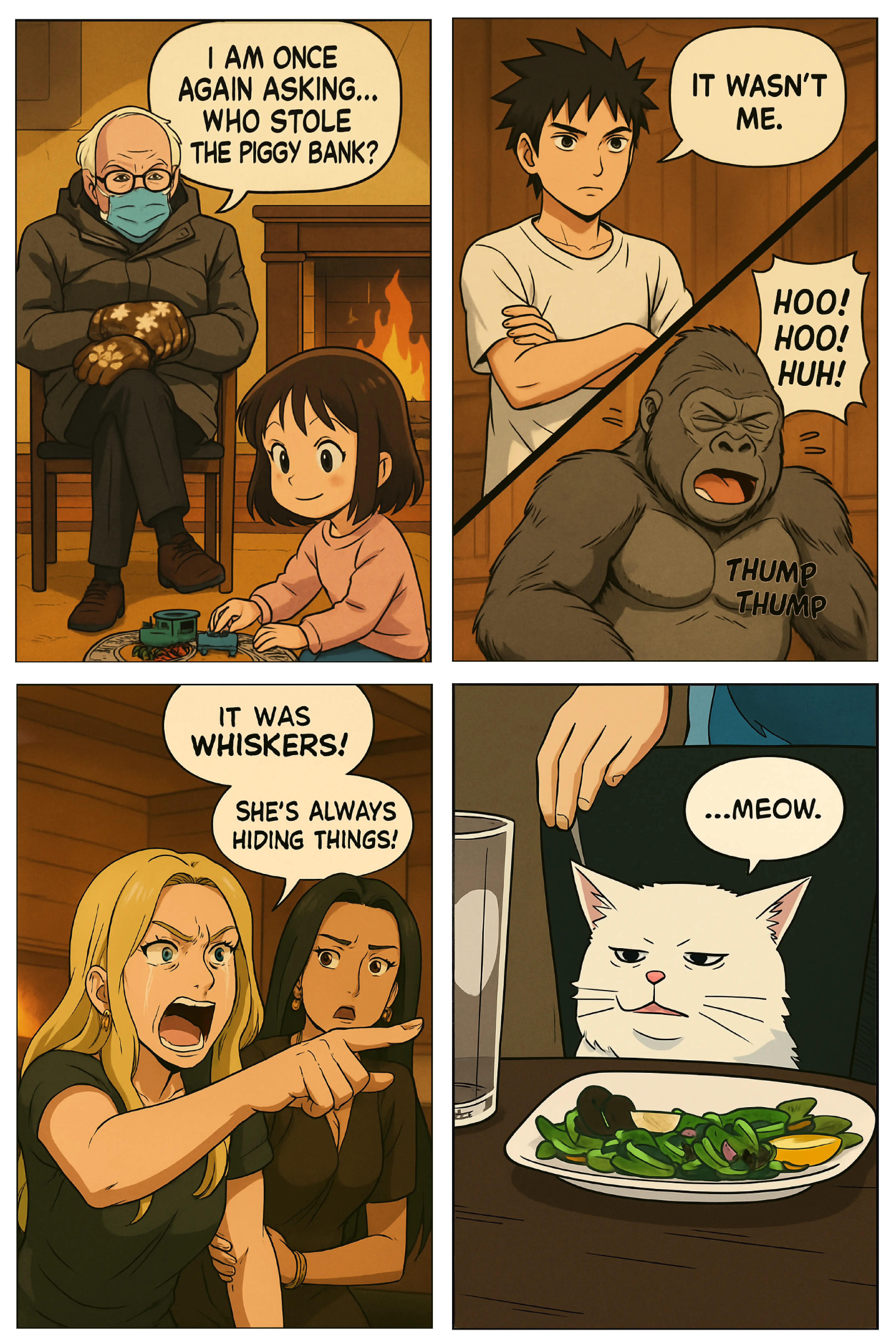 Page 1 of an AI art anime-style manga comic.